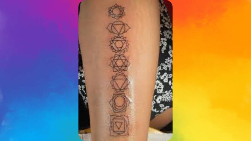 Chakra tattoo design on hand black and white