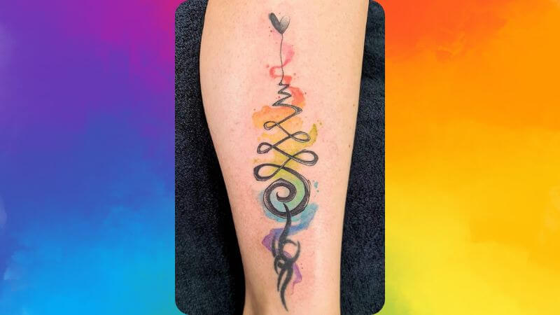 Chakra tattoo design on hand colorful