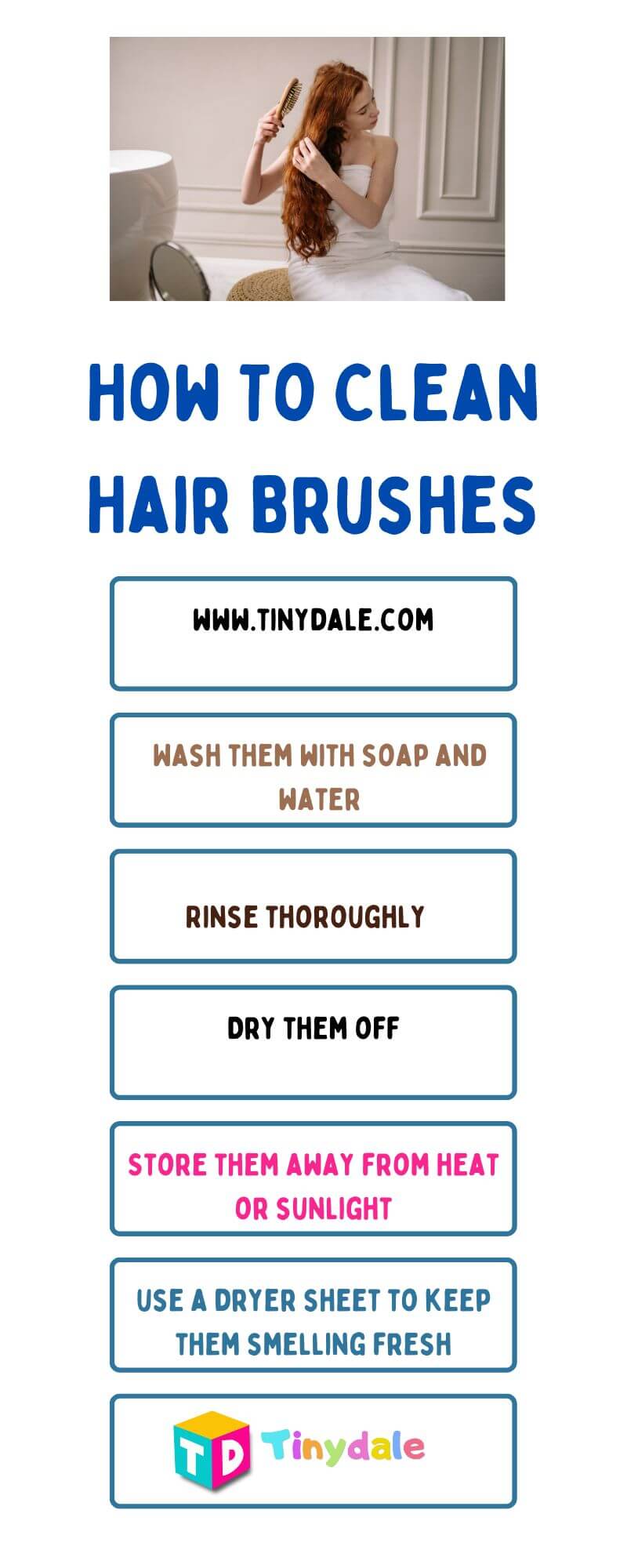 How To Clean Hair Brushes in 5 steps infographics