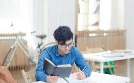 Boy doing paper work