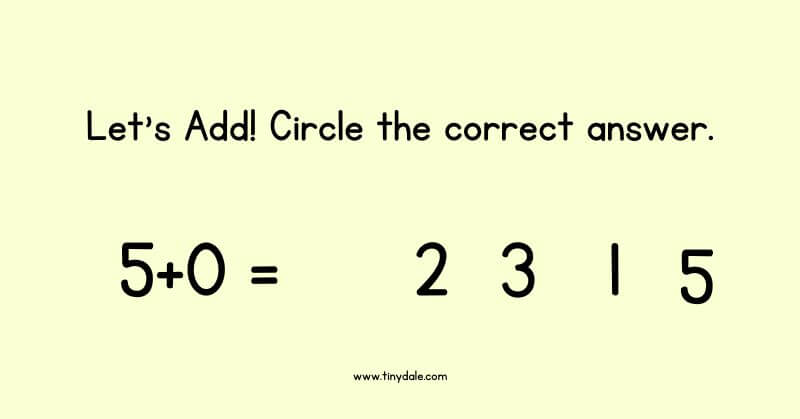 Identity Property of Addition examples