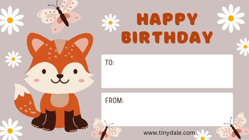 free fox birthday template