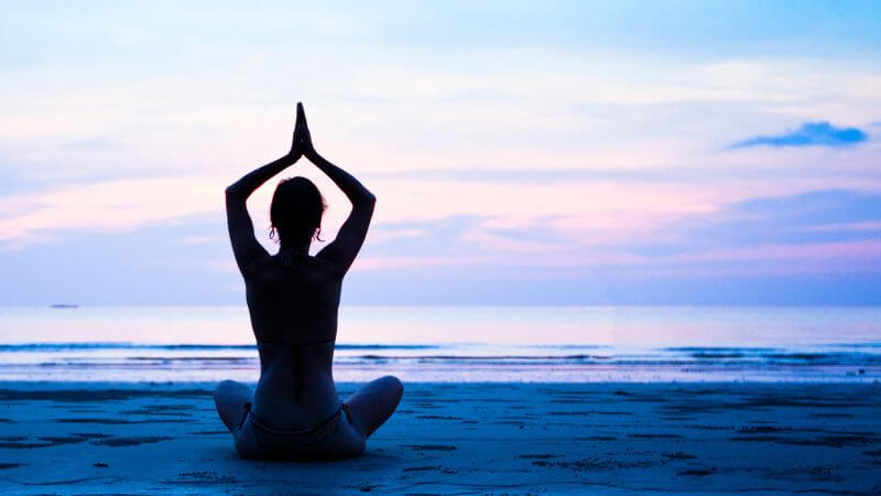 A girl doing yoga