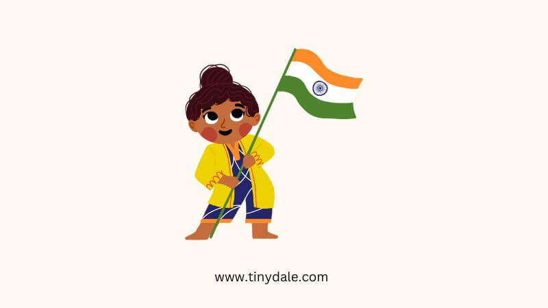 Kid holding Indian flag
