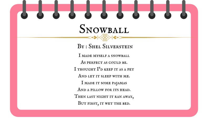 Shel Silverstein Poem Snowball - Tinydale