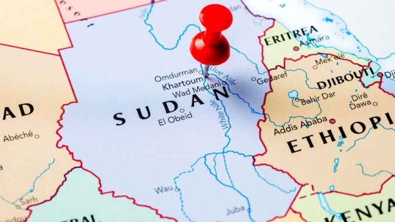 Sudan on map
