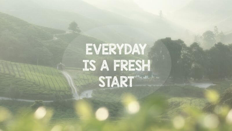 Everyday is a fresh start