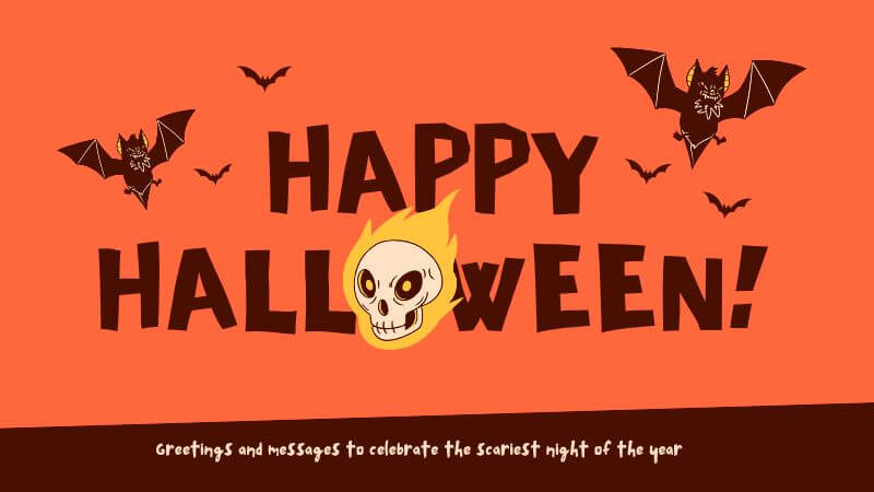 Happy Halloween with flying bats
