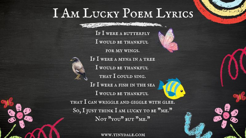 I am lucky poem lyrics