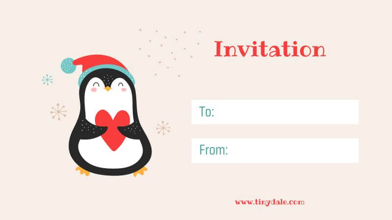 Invitation template penguin