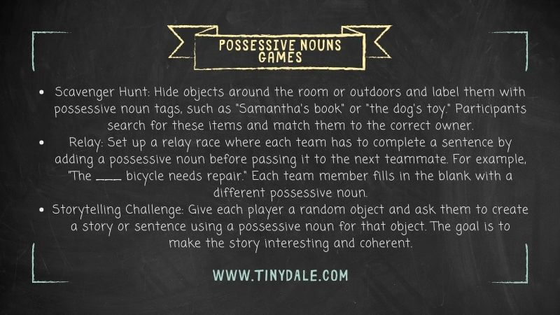 Possessive nouns Games