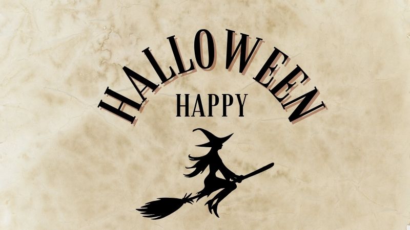 Witch says happy halloween