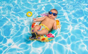 Baby Enjoying in swimming pool