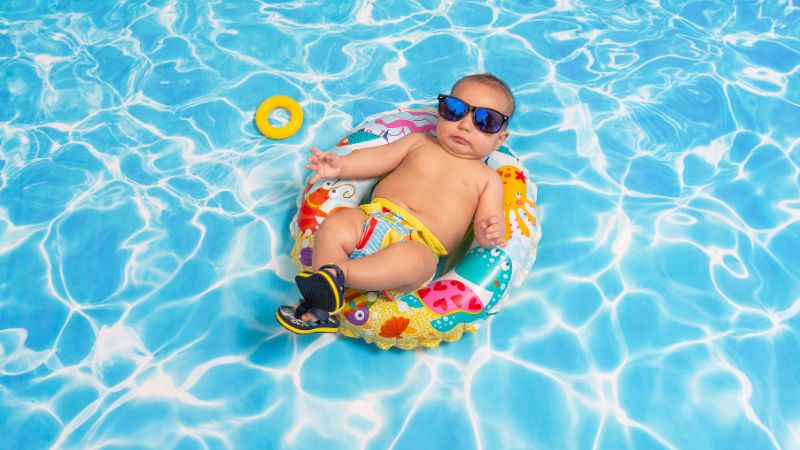 Baby Enjoying in swimming pool