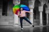 Girl holding umbrella