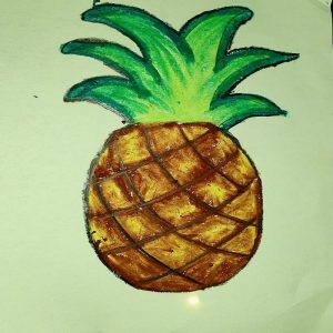 How to draw pineapple step by step